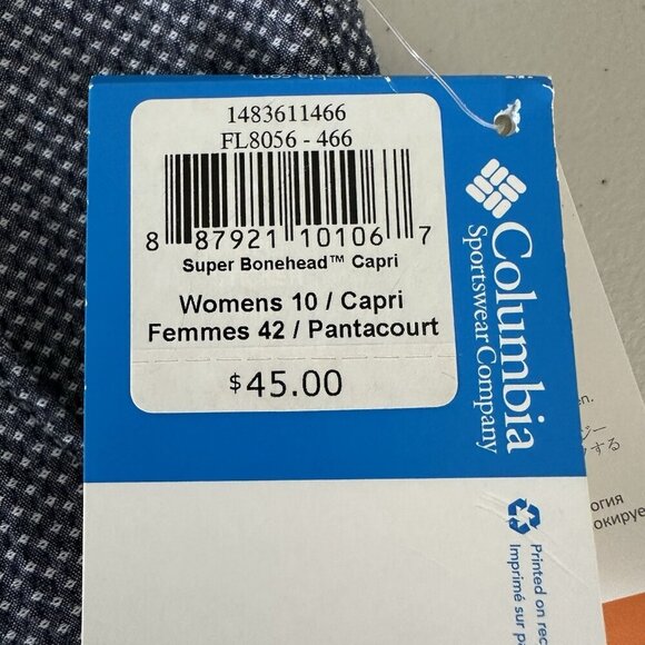 Columbia Capri Pants Size 10 Omni Shade Blue Upf 50 - Picture 4 of 14